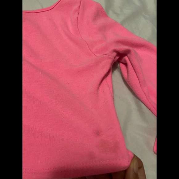 pink long sleeve crop top - Picture 2 of 4